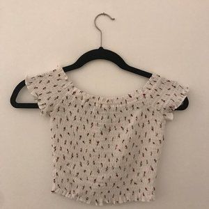 Floral off the shoulder crop top